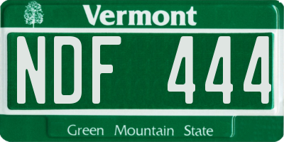 VT license plate NDF444