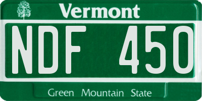 VT license plate NDF450