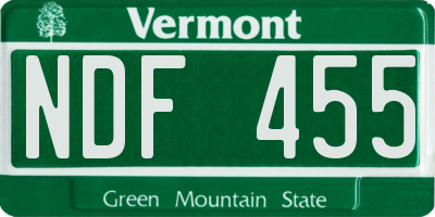 VT license plate NDF455