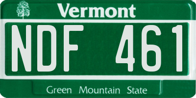 VT license plate NDF461