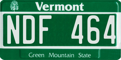 VT license plate NDF464