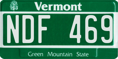 VT license plate NDF469