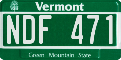 VT license plate NDF471