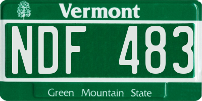 VT license plate NDF483