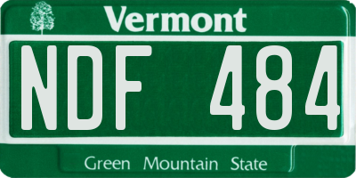 VT license plate NDF484