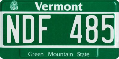 VT license plate NDF485