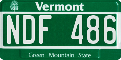 VT license plate NDF486