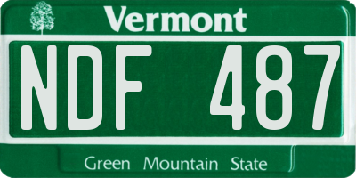 VT license plate NDF487