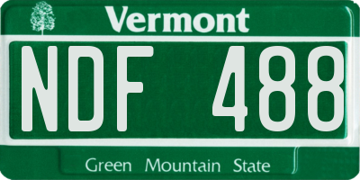 VT license plate NDF488