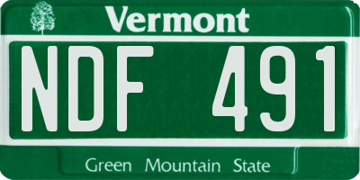 VT license plate NDF491