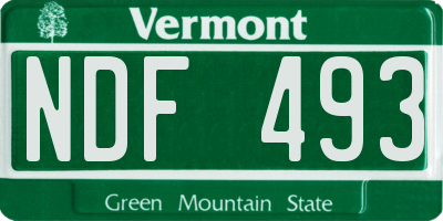 VT license plate NDF493