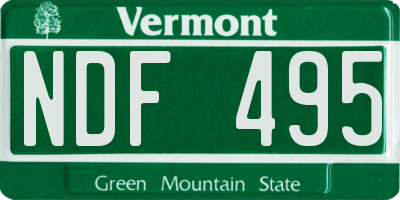 VT license plate NDF495