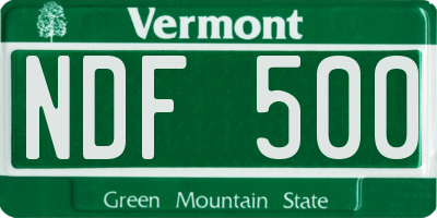 VT license plate NDF500