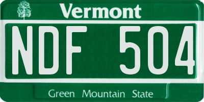 VT license plate NDF504