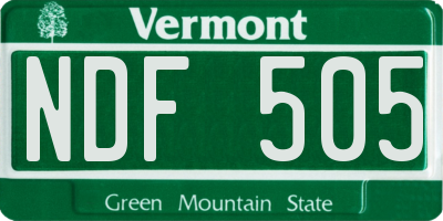 VT license plate NDF505