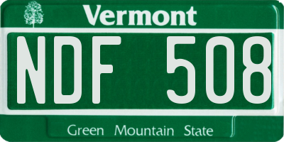 VT license plate NDF508