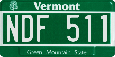 VT license plate NDF511