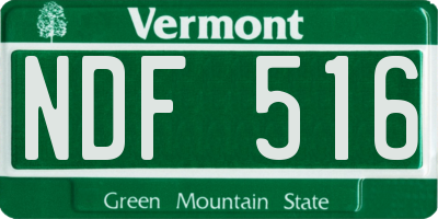 VT license plate NDF516