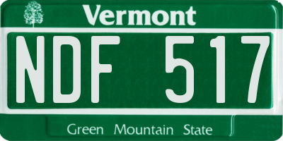 VT license plate NDF517