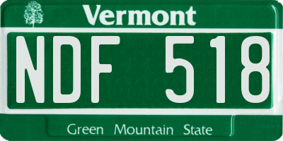 VT license plate NDF518