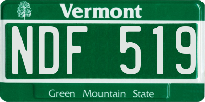 VT license plate NDF519