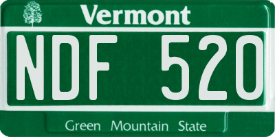 VT license plate NDF520