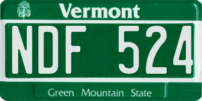 VT license plate NDF524