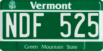 VT license plate NDF525