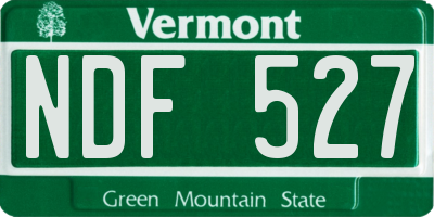 VT license plate NDF527