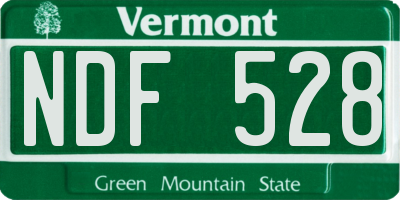 VT license plate NDF528
