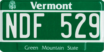 VT license plate NDF529