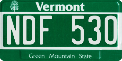 VT license plate NDF530