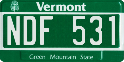 VT license plate NDF531