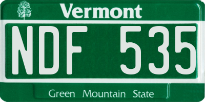 VT license plate NDF535
