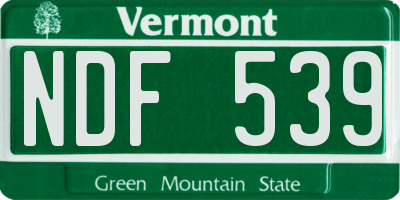 VT license plate NDF539