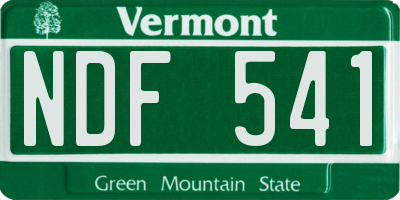 VT license plate NDF541