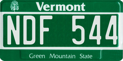 VT license plate NDF544