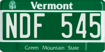VT license plate NDF545