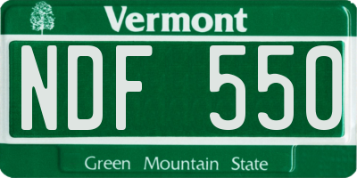 VT license plate NDF550