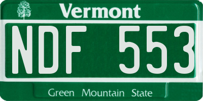 VT license plate NDF553