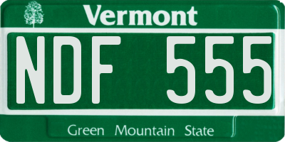 VT license plate NDF555
