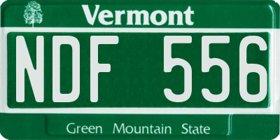 VT license plate NDF556