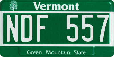 VT license plate NDF557