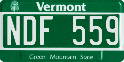 VT license plate NDF559