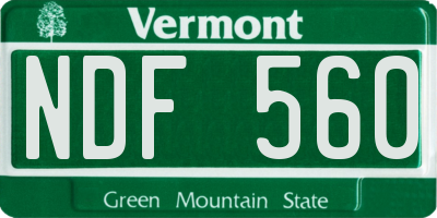 VT license plate NDF560