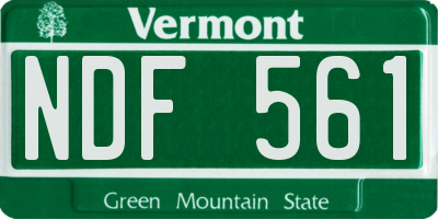 VT license plate NDF561