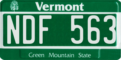 VT license plate NDF563