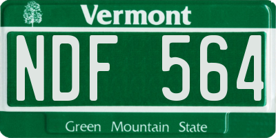 VT license plate NDF564