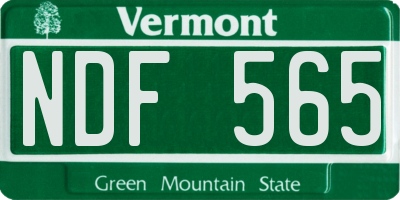 VT license plate NDF565