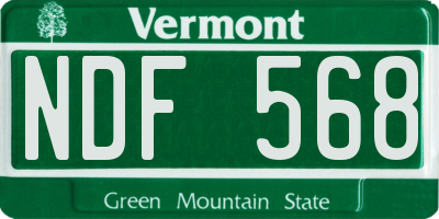 VT license plate NDF568